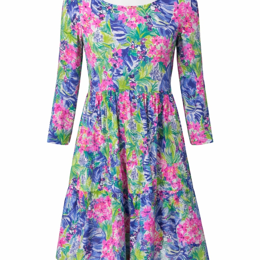 Lilly Pulitzer x Disney Parks Tiered Dress  100% Pima Cotton Size M Like New